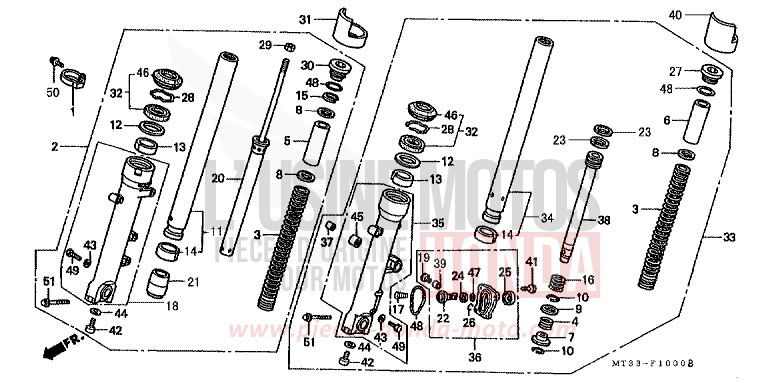GABEL, VORNE von Pan-European ABS LAPIS BLUE METALLIIC (PB257D) von 1992